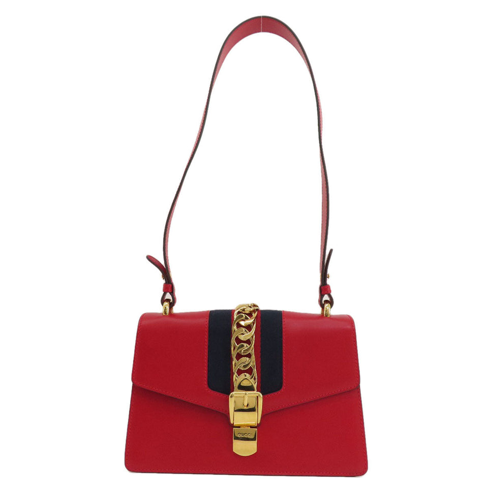 Gucci Shoulder Bag 421882 leather Red Silvi