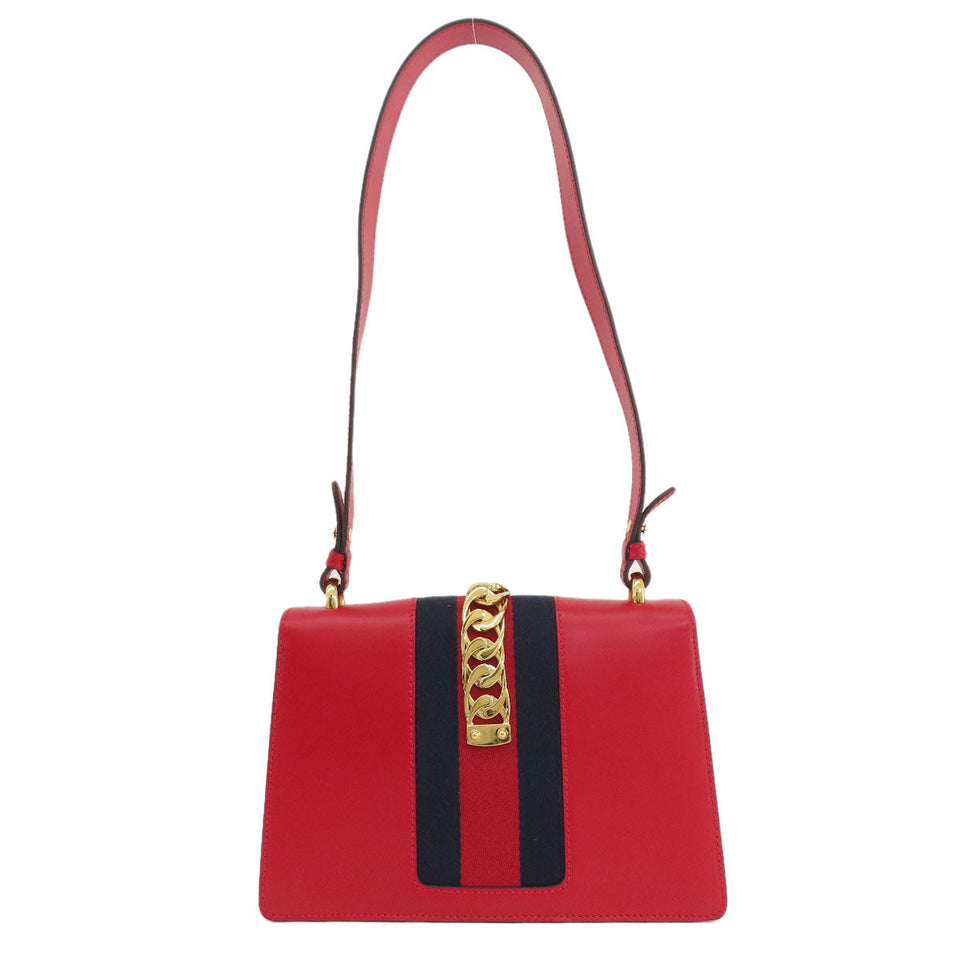 Gucci Shoulder Bag 421882 leather Red Silvi