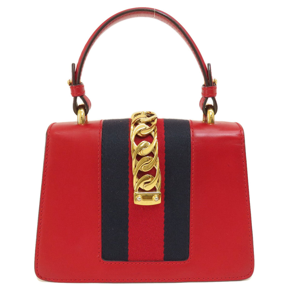 Gucci Handbag 4720270 Calfskin Red Sylvie 2WAY