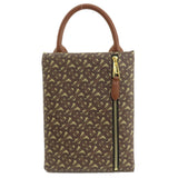 Burberry Handbag PVC Brown B logo total pattern