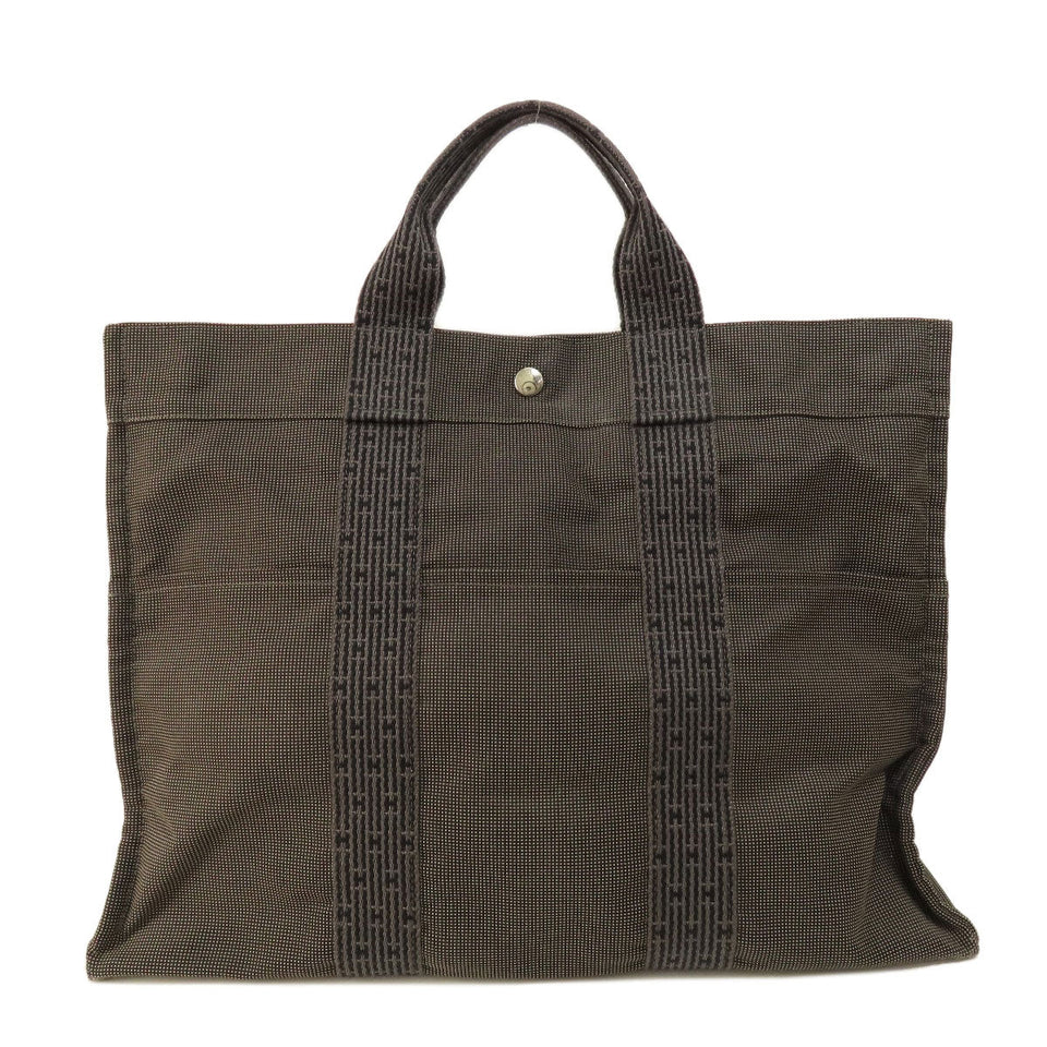 Hermes Tote Bag canvas gray Her LineMM Women