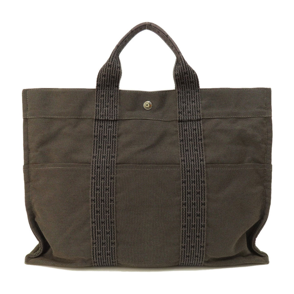 Hermes Tote Bag canvas gray Her LineMM Women