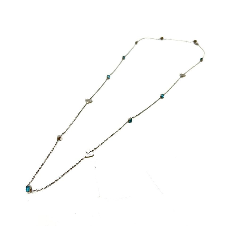Gucci Necklace SV925 Silver Blue Topaz Heart