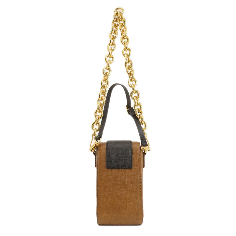 Burberry Shoulder Bag leather Brown 3WAY Belt Motif