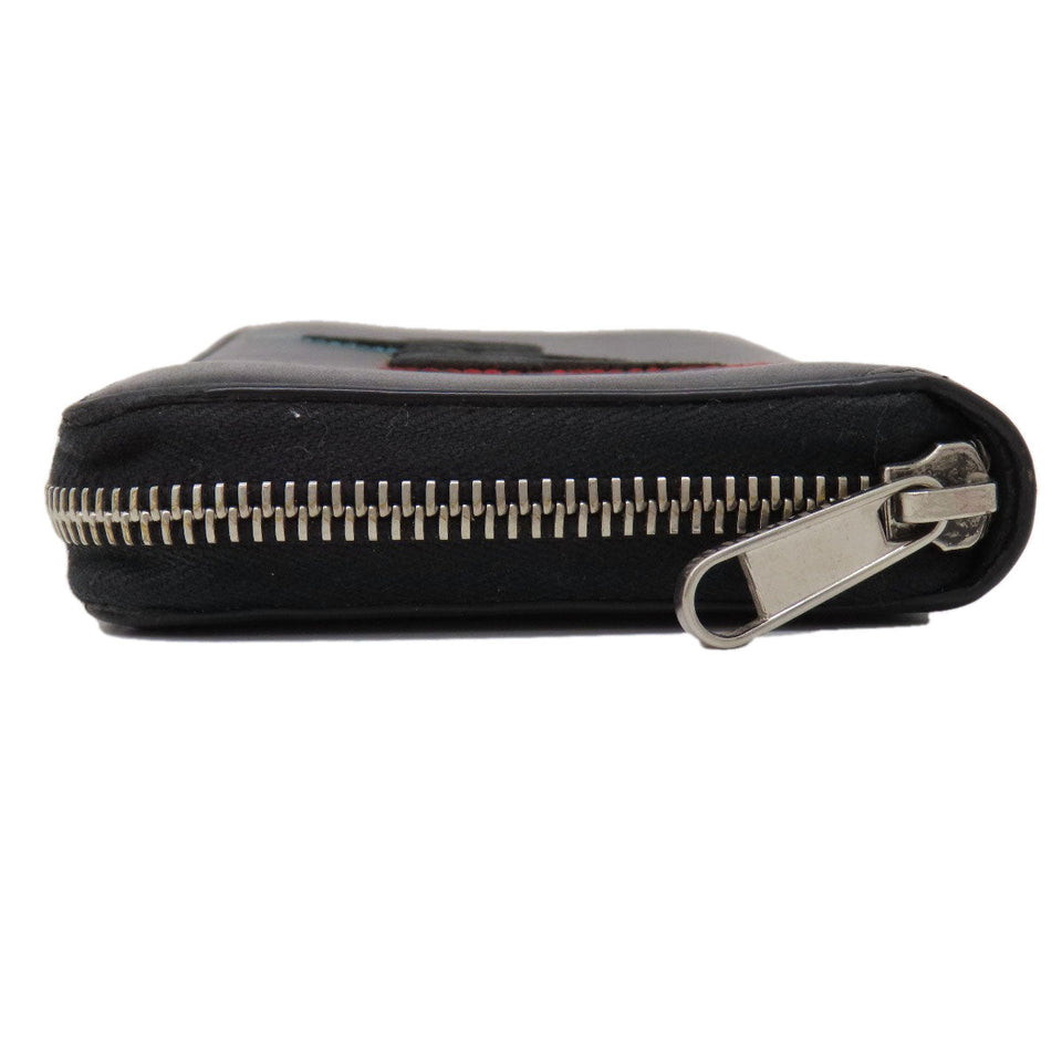 Gucci Long Wallet Purse 597677 leather black Embryoidery