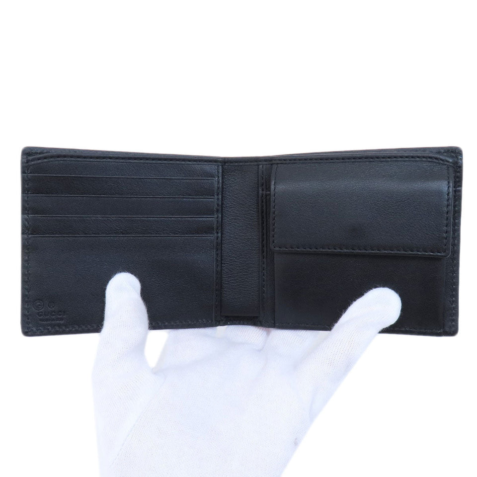 Gucci Bifold Wallet 544472 leather black Micro Gucci Shima outlet