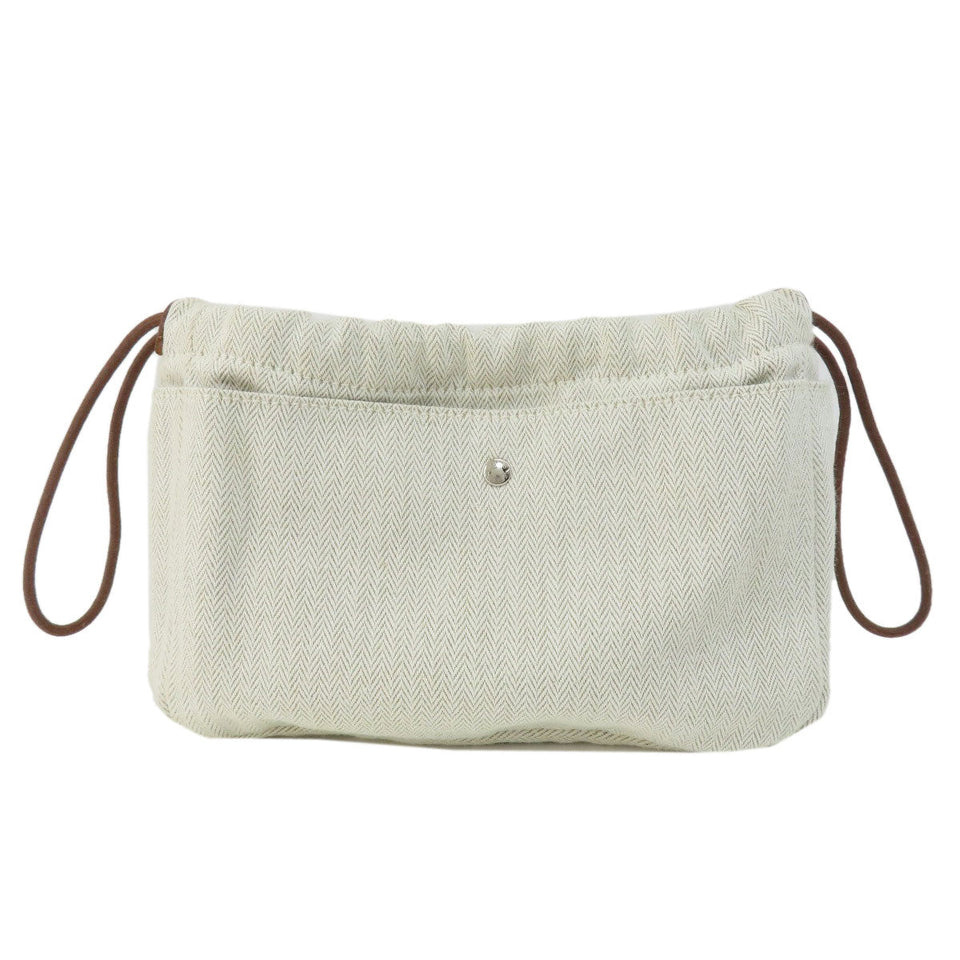 Hermes Cosmetics Pouch Towal chevron beige Foolby 20 Women