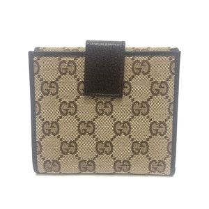 Gucci Folded wallet 112664 GG canvas / leather beige GG logo