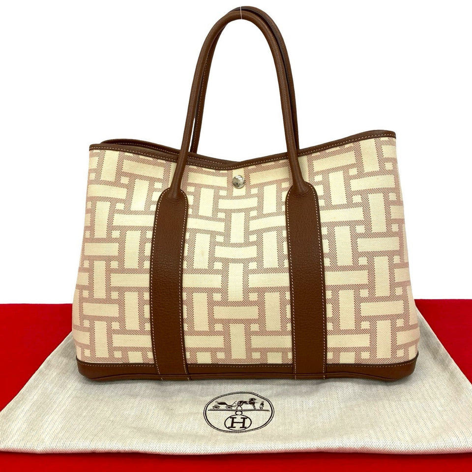 Hermes Tote Bag canvas Brown Garden party PM
