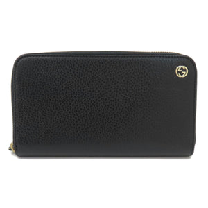 Gucci Long Wallet Purse 509644 leather black Interlocking G