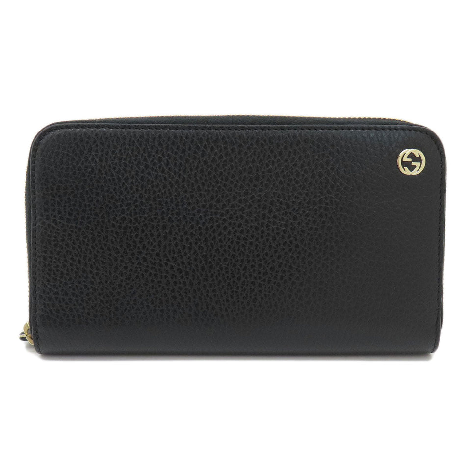 Gucci Long Wallet Purse 509644 leather black Interlocking G