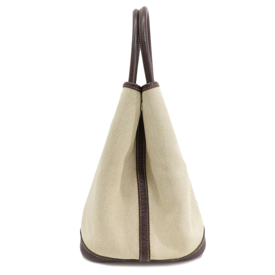Hermes Tote Bag Tower ash beige Garden Party PM Maroon SilverMetal Women