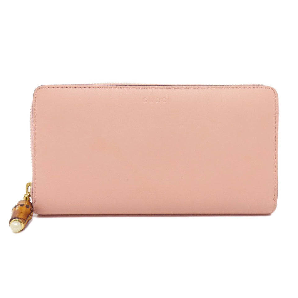 Gucci Long Wallet Purse 453158 leather pink logo Women
