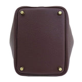 Hermes Handbag Taurillon Clemence Red Picotin Lock PM Gold Metal