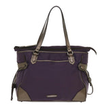 Luxury Burberry Tote Bag Nylon Purple Auth 65716
