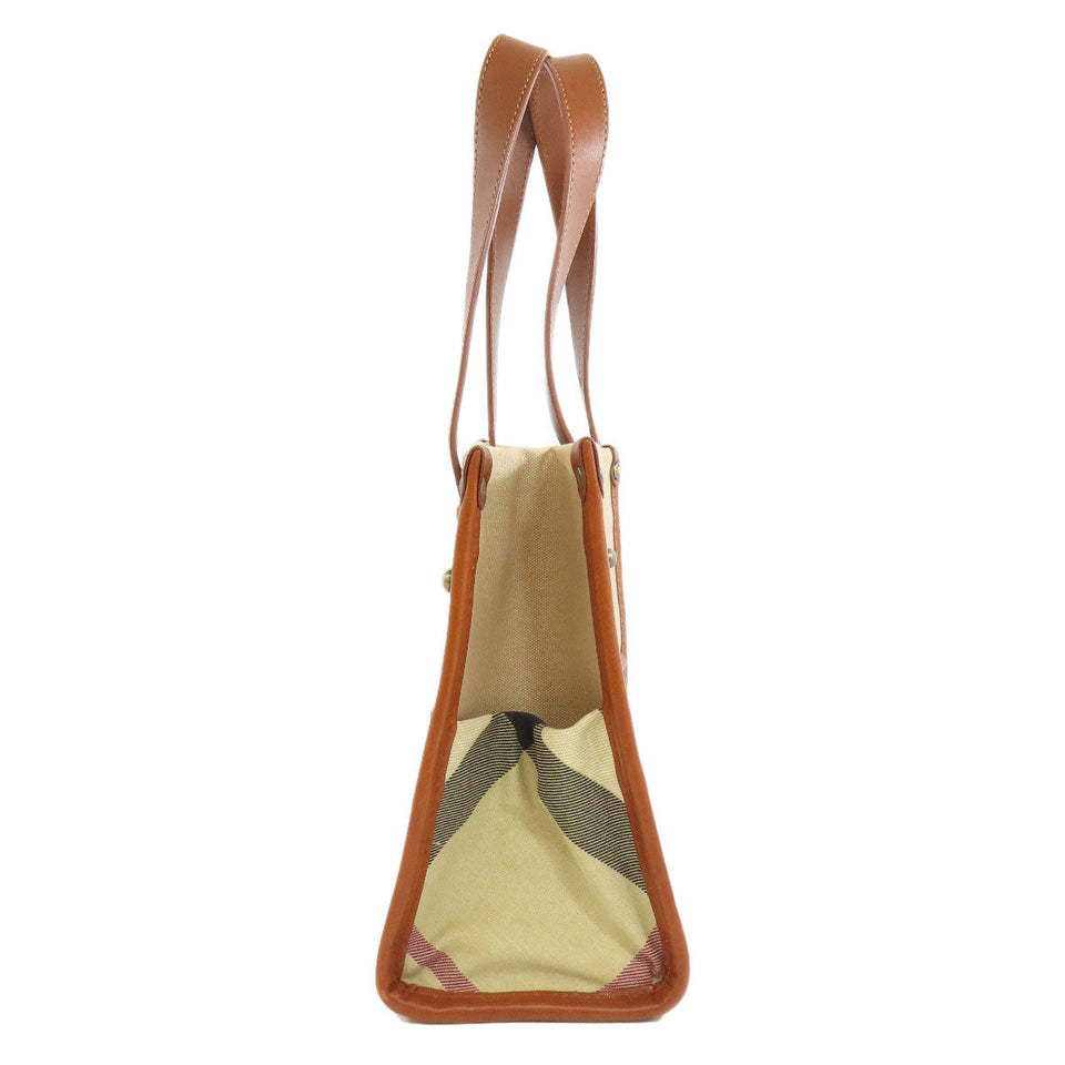 Burberry Tote Bag canvas Brown logo