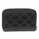 Gucci Card Case 447939 leather black GG Shima Women