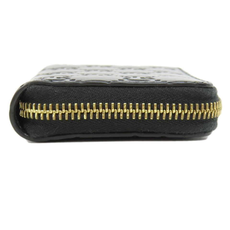 Gucci Card Case 447939 leather black GG Shima Women