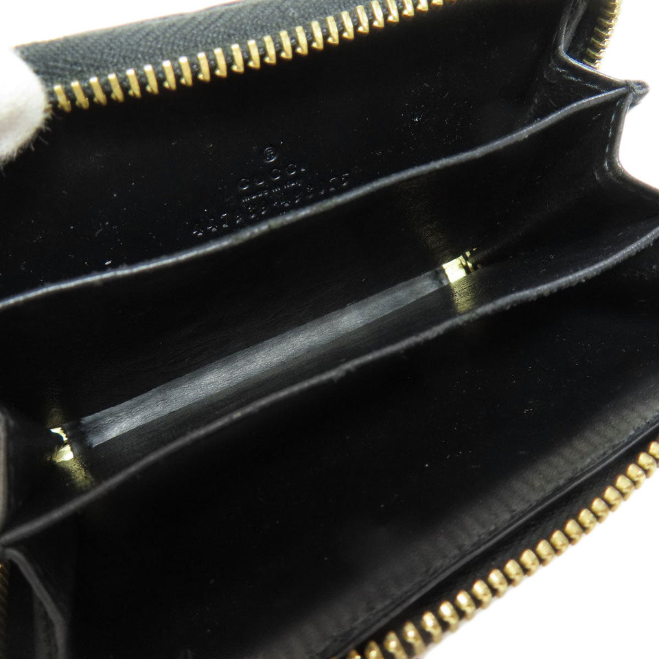 Gucci Card Case 447939 leather black GG Shima Women
