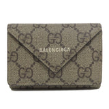 BALENCIAGA Bifold Wallet 681704 PVC Brown Gucci collaboration tri-fold wallet Women