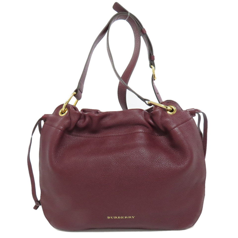 Burberry Shoulder Bag leather Red logo