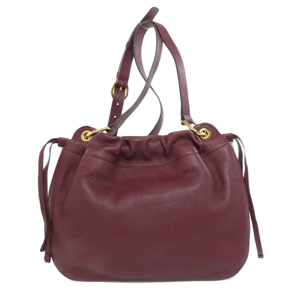 Burberry Shoulder Bag leather Red logo