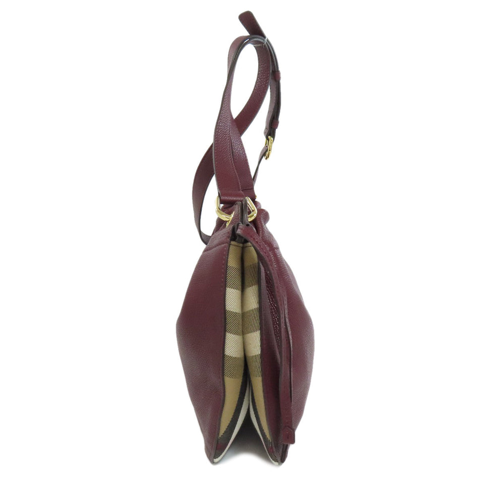 Burberry Shoulder Bag leather Red logo