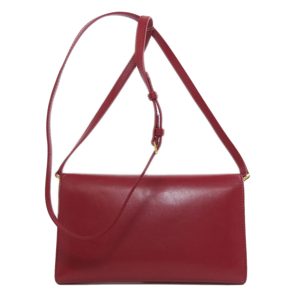 Burberry Long Wallet Purse leather Red Shoulder wallet