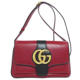 Gucci Shoulder Bag 550129 Calfskin Red Ally GG Marmont Women
