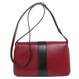 Gucci Shoulder Bag 550129 Calfskin Red Ally GG Marmont Women