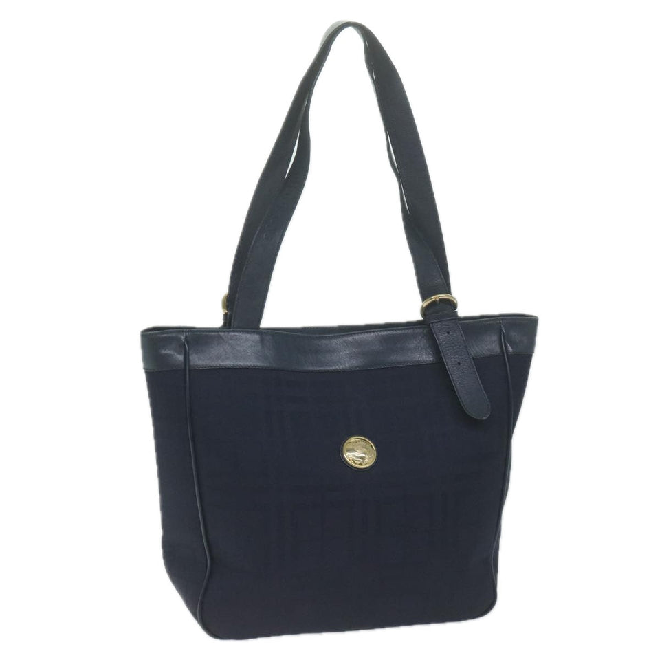 Luxury BurberrySs Nova Check Tote Bag Nylon Canvas Navy Auth 65964