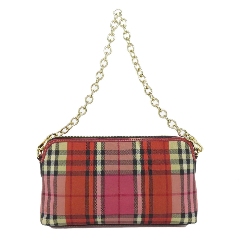 Burberry Shoulder Bag canvas Red Check Pattern
