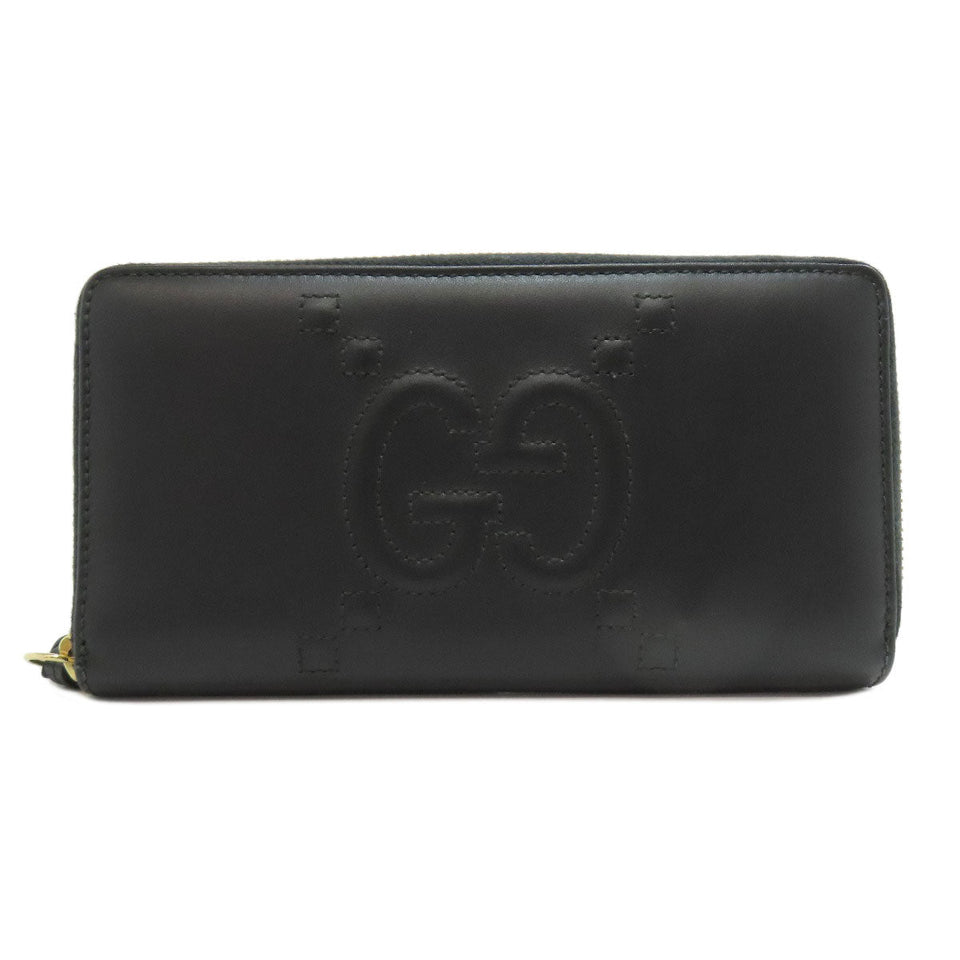 Gucci Long Wallet Purse 453393 leather black Jumbo GG Women