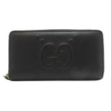 Gucci Long Wallet Purse 453393 leather black Jumbo GG Women