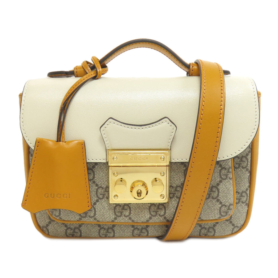 Gucci Handbag 658487 PVC Brown GG Supreme 2WAY