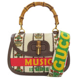 Gucci Handbag 681173 canvas Brown Bamboo bag 100th anniversary model Women