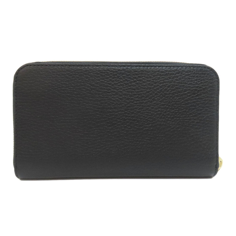 Gucci Long Wallet Purse 449347 leather black Interlocking G Women