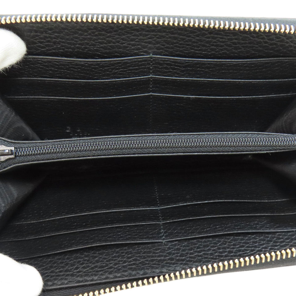 Gucci Long Wallet Purse 449347 leather black Interlocking G Women