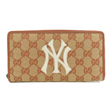 Gucci Long Wallet Purse 547791 canvas Brown NY Yankees collaboration GG Women