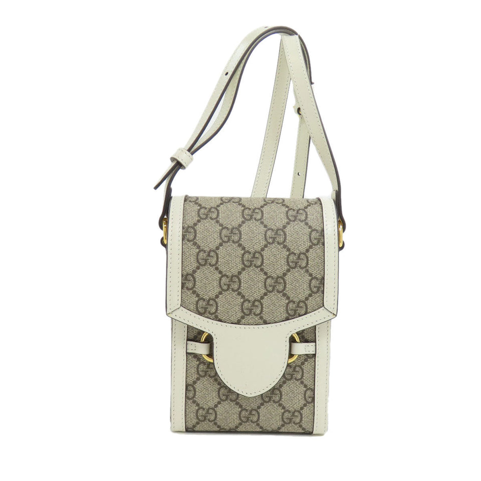 Gucci Shoulder Bag 625615 PVC Brown Horsebit 1955 mini bag Women