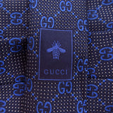 Gucci tie silk Navy GG pattern mens