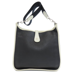 Hermes Shoulder Bag Taurillon Clemence black Evelyn PM SilverMetal Women
