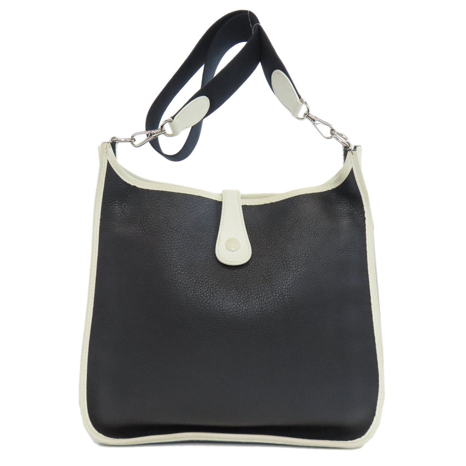 Hermes Shoulder Bag Taurillon Clemence black Evelyn PM SilverMetal Women