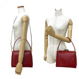 Gucci Handbag Calfskin Red Bamboo