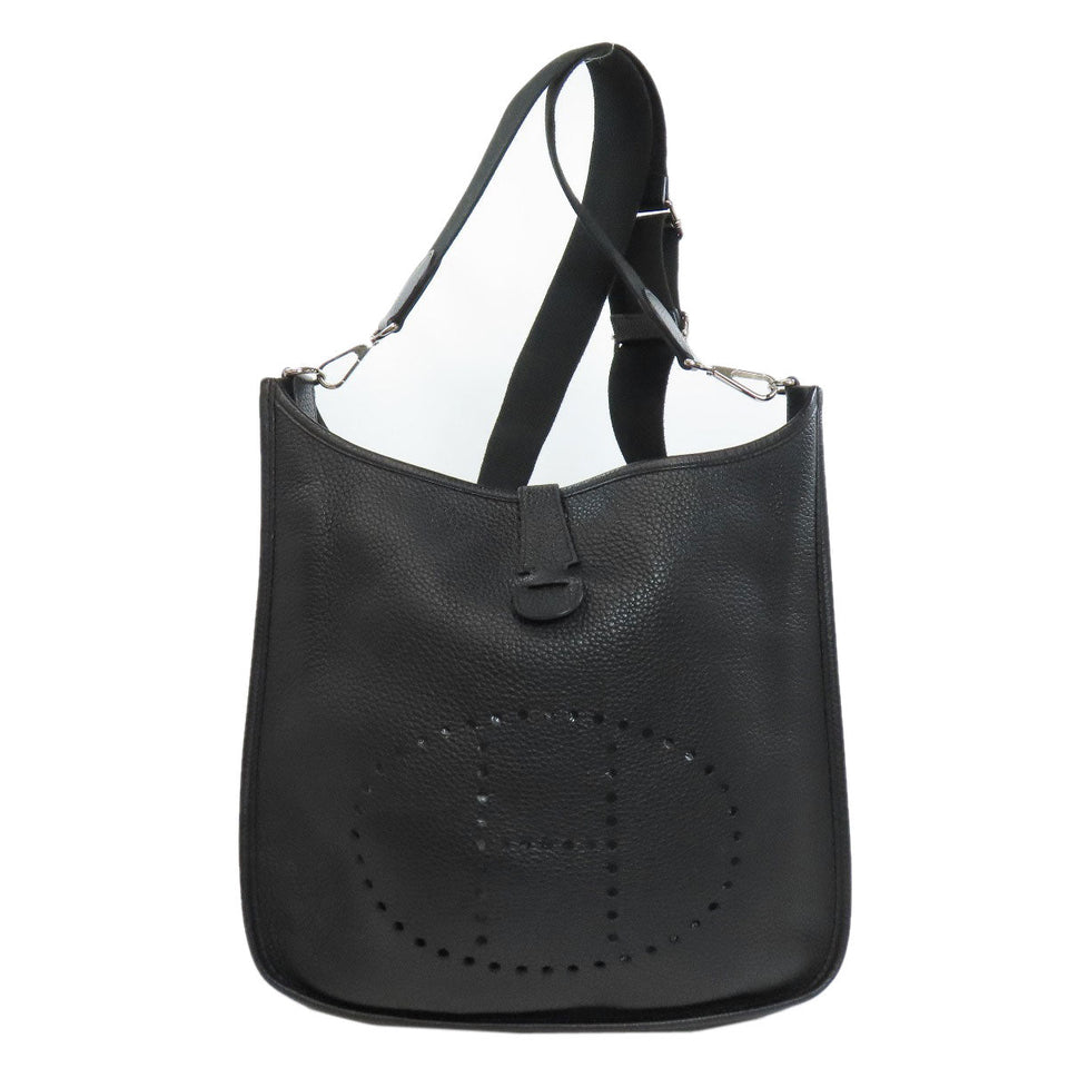 Hermes Shoulder Bag Togo black Evelyn 3 GM SilverMetal Women