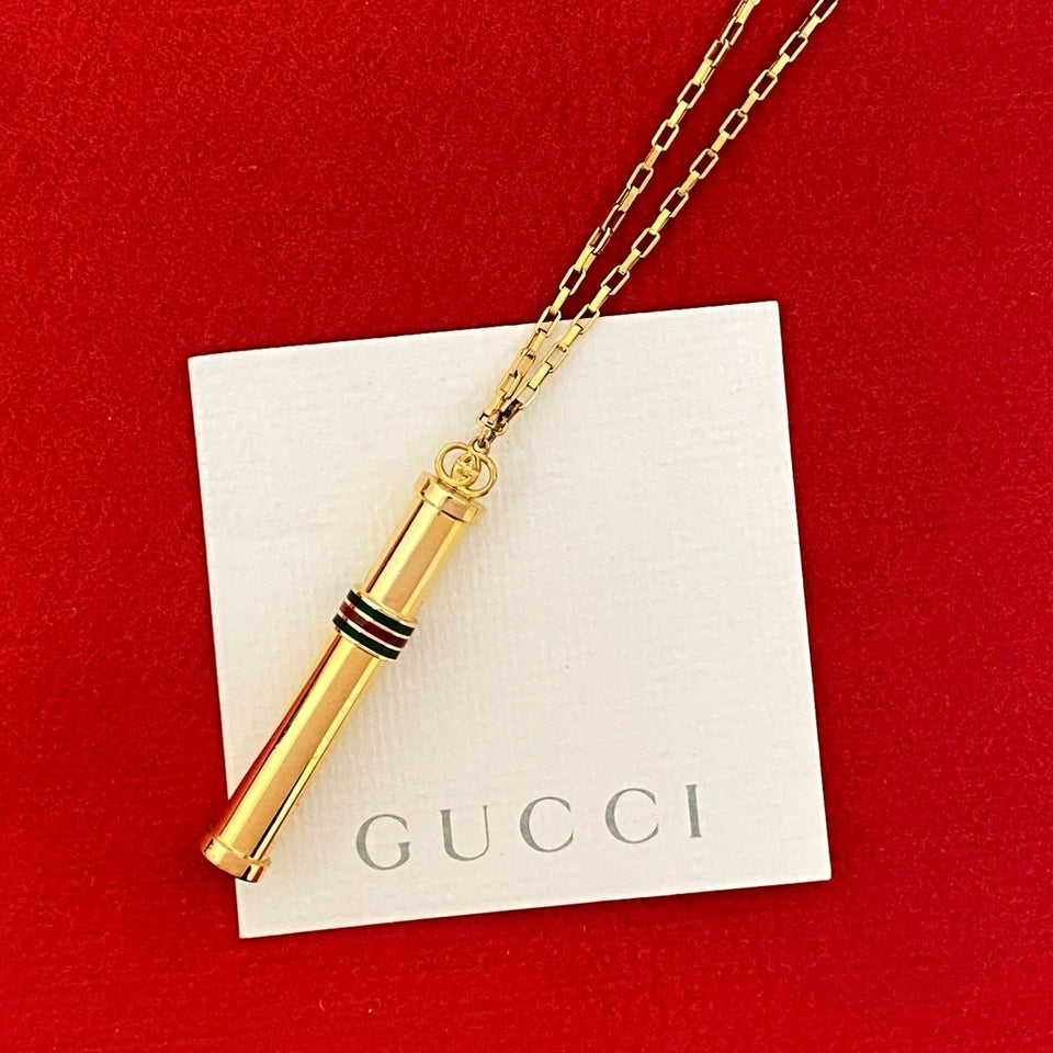 Gucci Necklace Gold Plated gold Sherry line Perfume Bottle Necklace