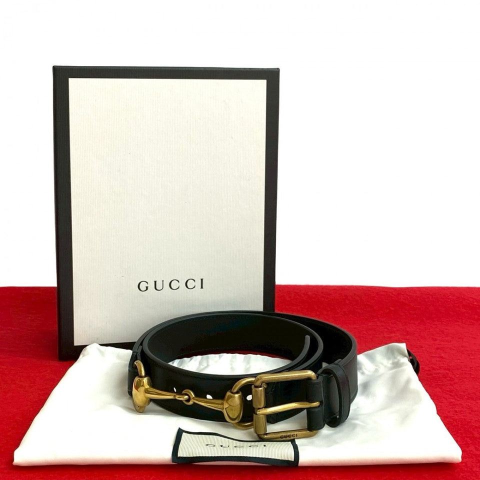 Gucci belt leather black