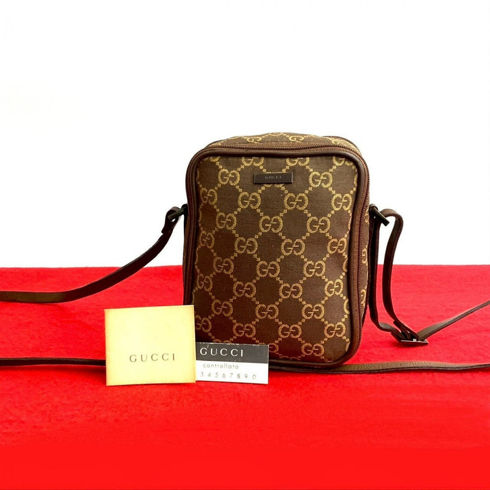Gucci Shoulder Bag canvas Brown