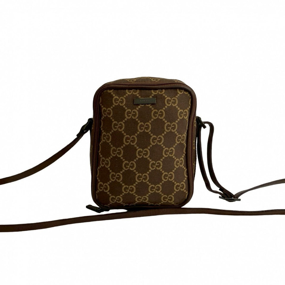 Gucci Shoulder Bag canvas Brown