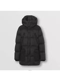 Luxury Burberry Logo Applique Nylon Puffer Coat Black